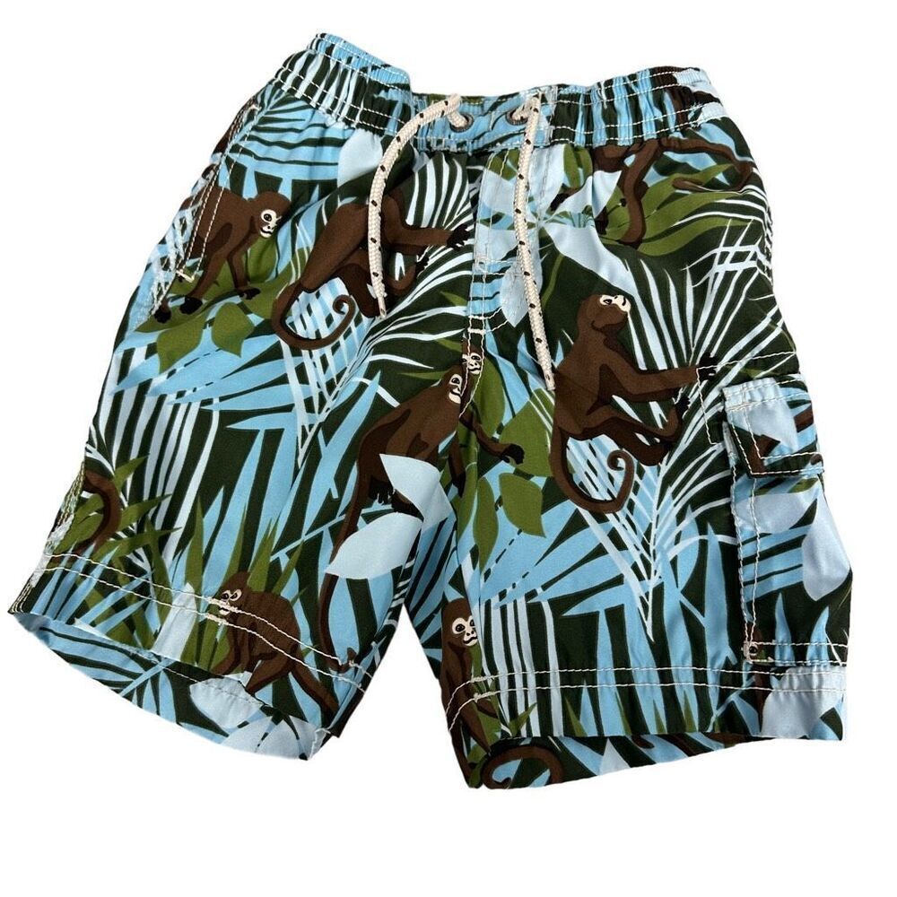Baby Gap Swim Trunks Shorts size 18-24 Monkey Print